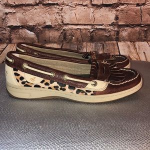Sperry Leather Animal Print Loafer NWOT